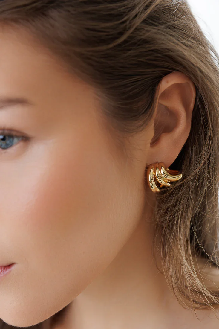 Boucles d'oreilles à trois anneaux