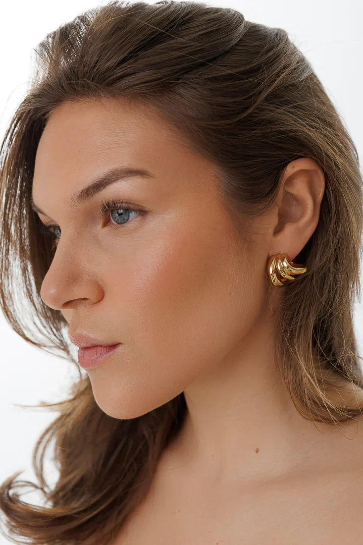 Boucles d'oreilles à trois anneaux