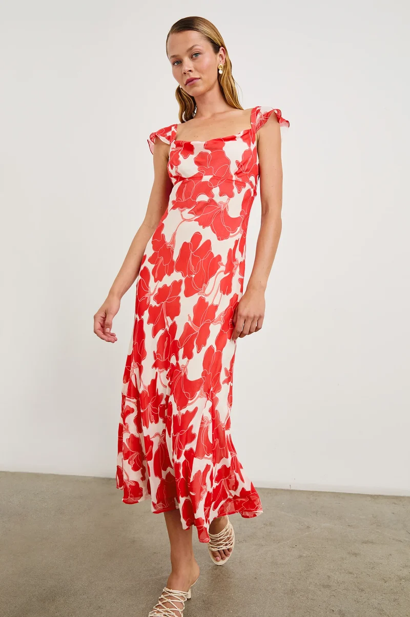 Robe midi Marigold fluide avec imprimé floral