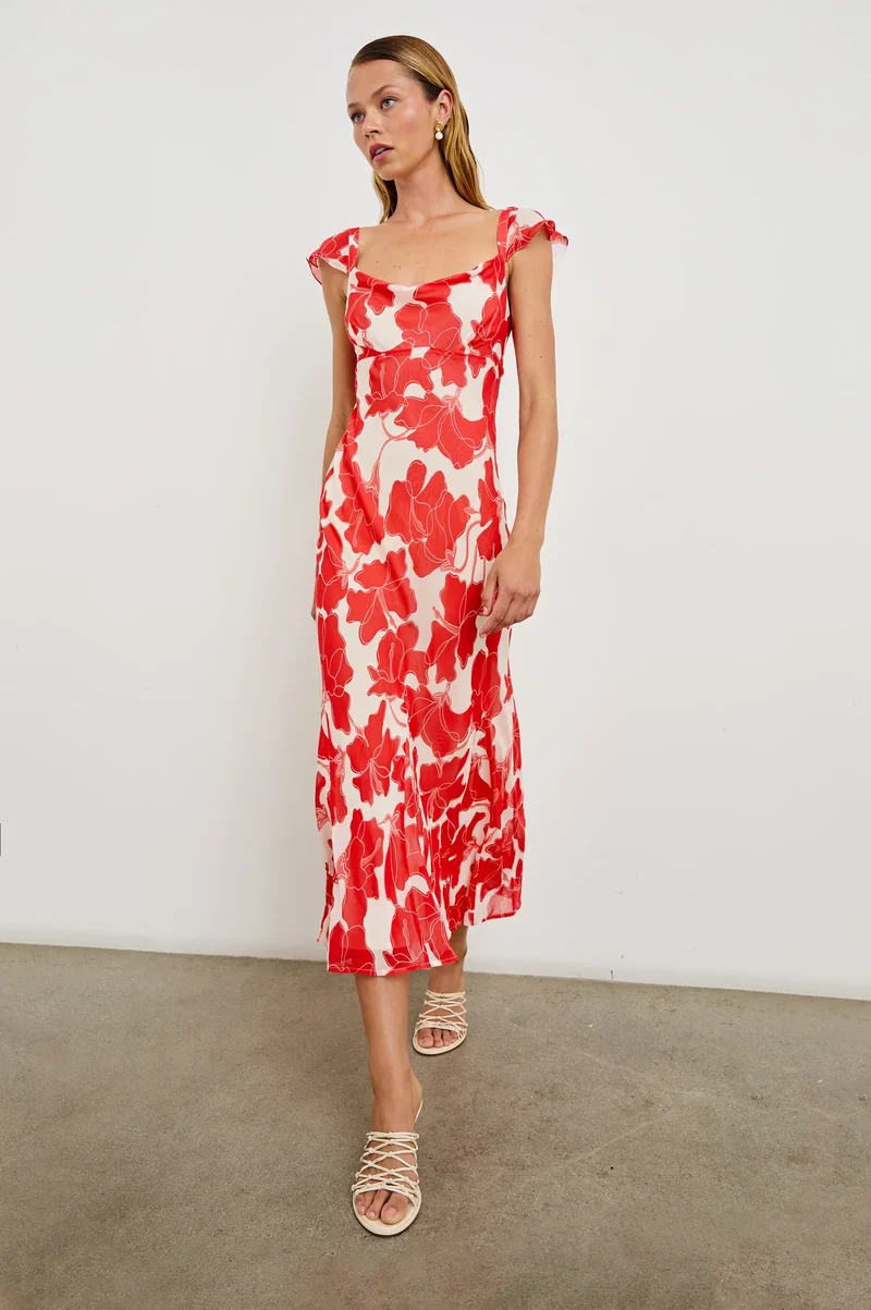 Robe midi Marigold fluide avec imprimé floral