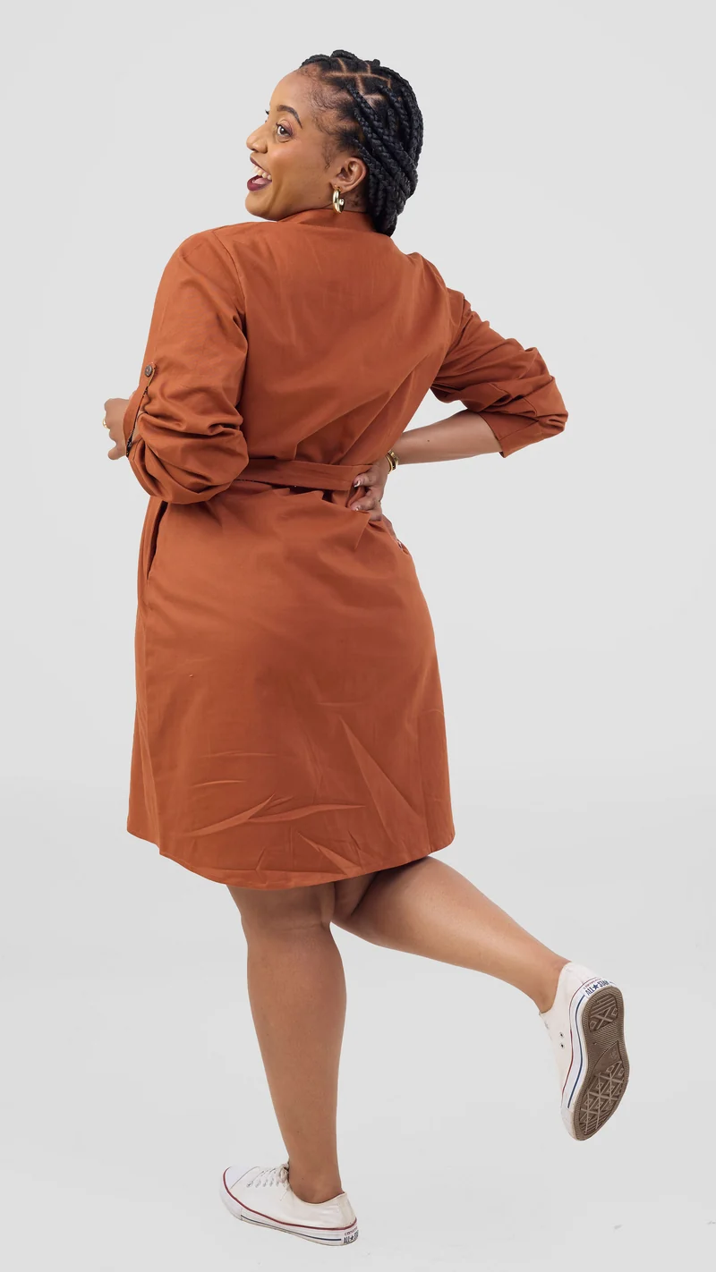 Home of Calor Lulu Shirt Dress - Burnt Orange