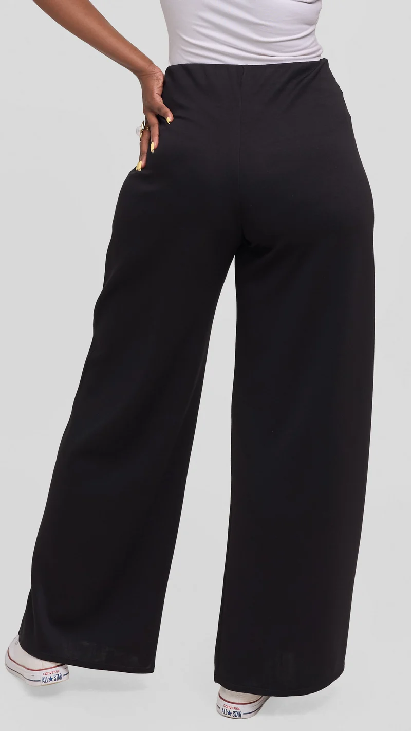 Vivo Wide Leg Pants in Scuba - Black