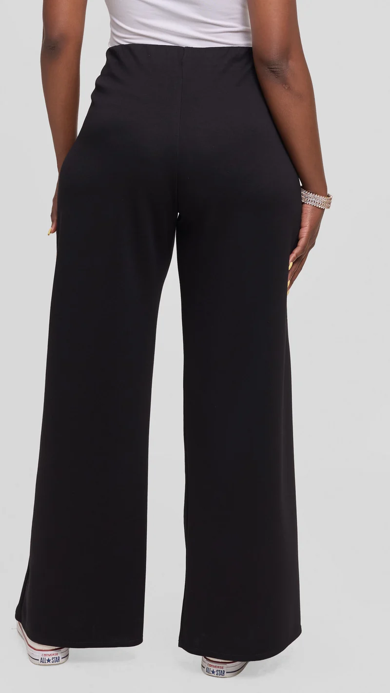 Vivo Wide Leg Pants in Scuba - Black