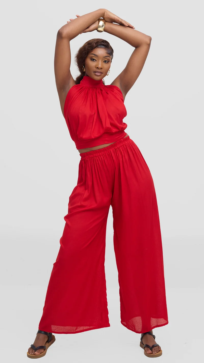 Tamalaki Africa Pants Set - Red