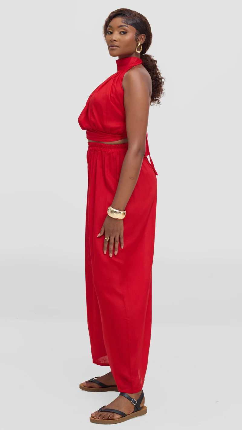 Tamalaki Africa Pants Set - Red