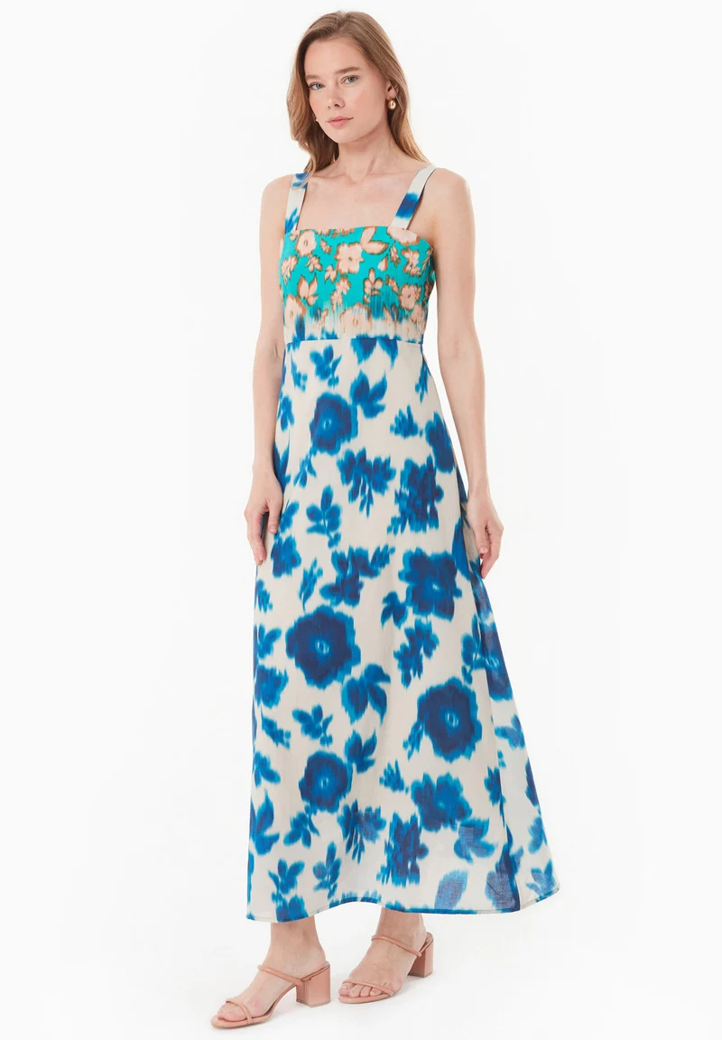 Kleid aus Bio-Baumwoll-Voile mit Blumenmuster