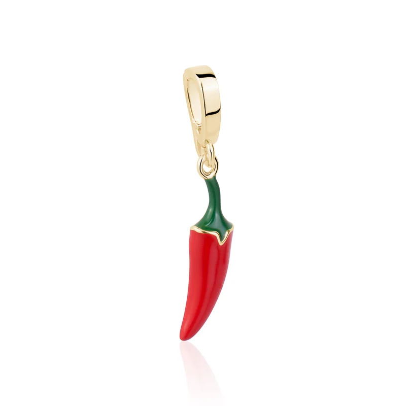 Charm piment fort rouge émaillé