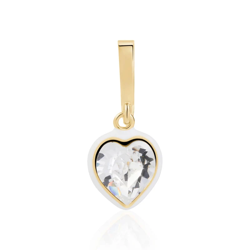 Charm cœur émaillé en cristal