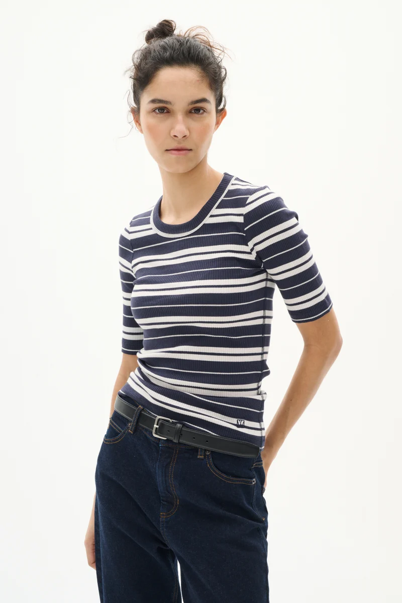T-shirt en coton rayé Dagna