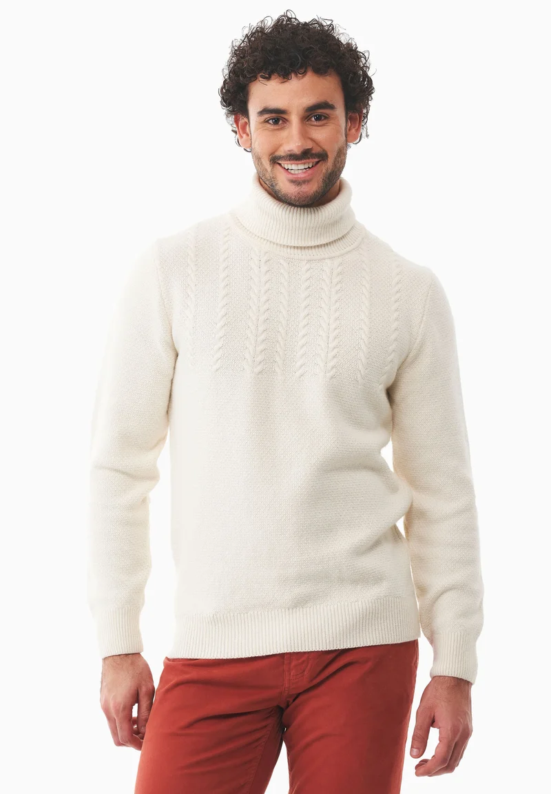 Rollkragenpullover aus Bio-Baumwoll Mix