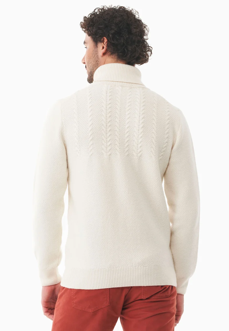 Rollkragenpullover aus Bio-Baumwoll Mix