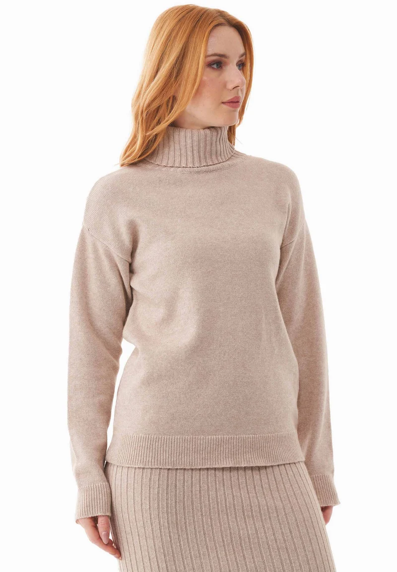 Rollkragenpullover aus Bio-Baumwoll Mix