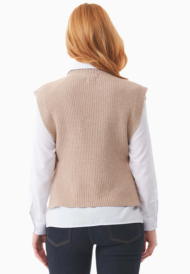 Ärmelloser Pullover aus Bio-Baumwolle Mix