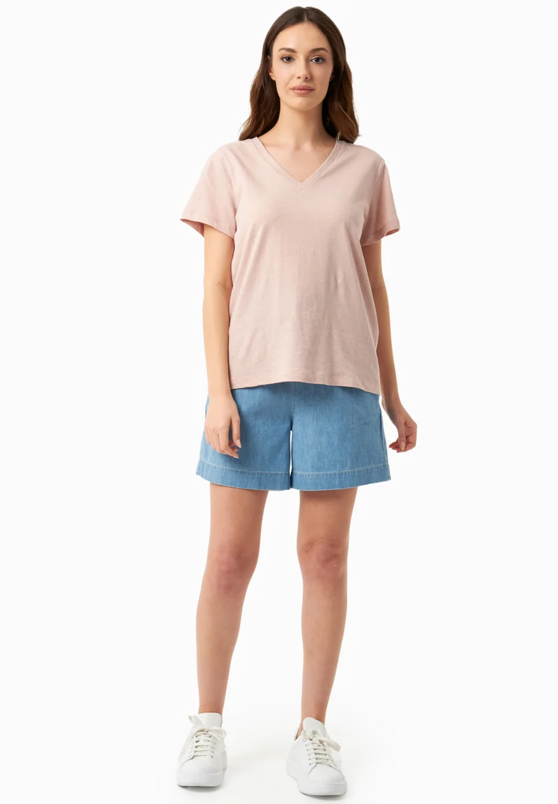 T-Shirt aus Bio-Baumwolle und Leinen