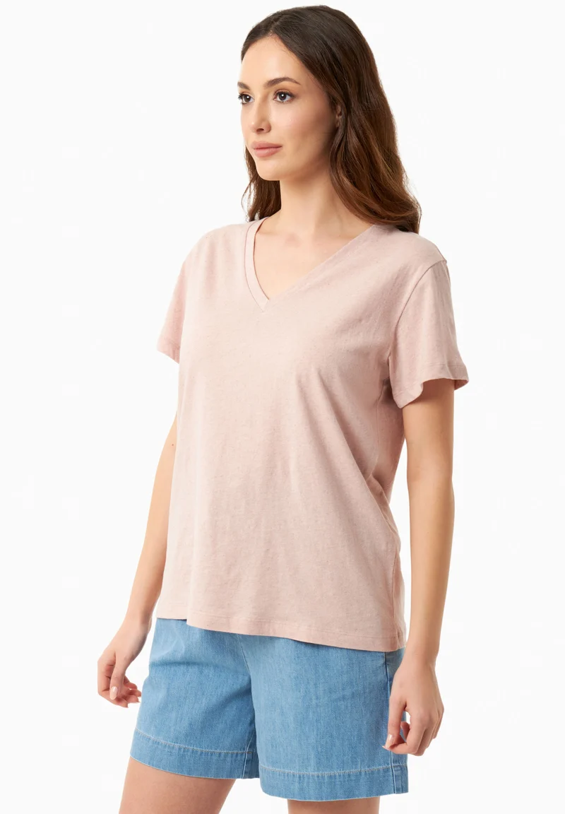 T-Shirt aus Bio-Baumwolle und Leinen