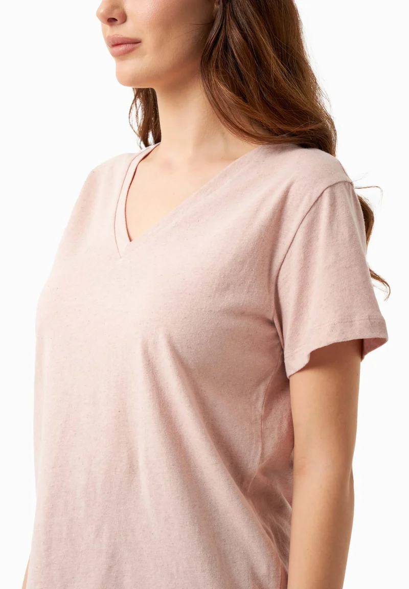 T-Shirt aus Bio-Baumwolle und Leinen