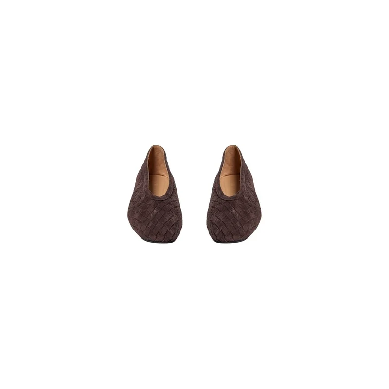 Ballerines en cuir suède tressé Ana