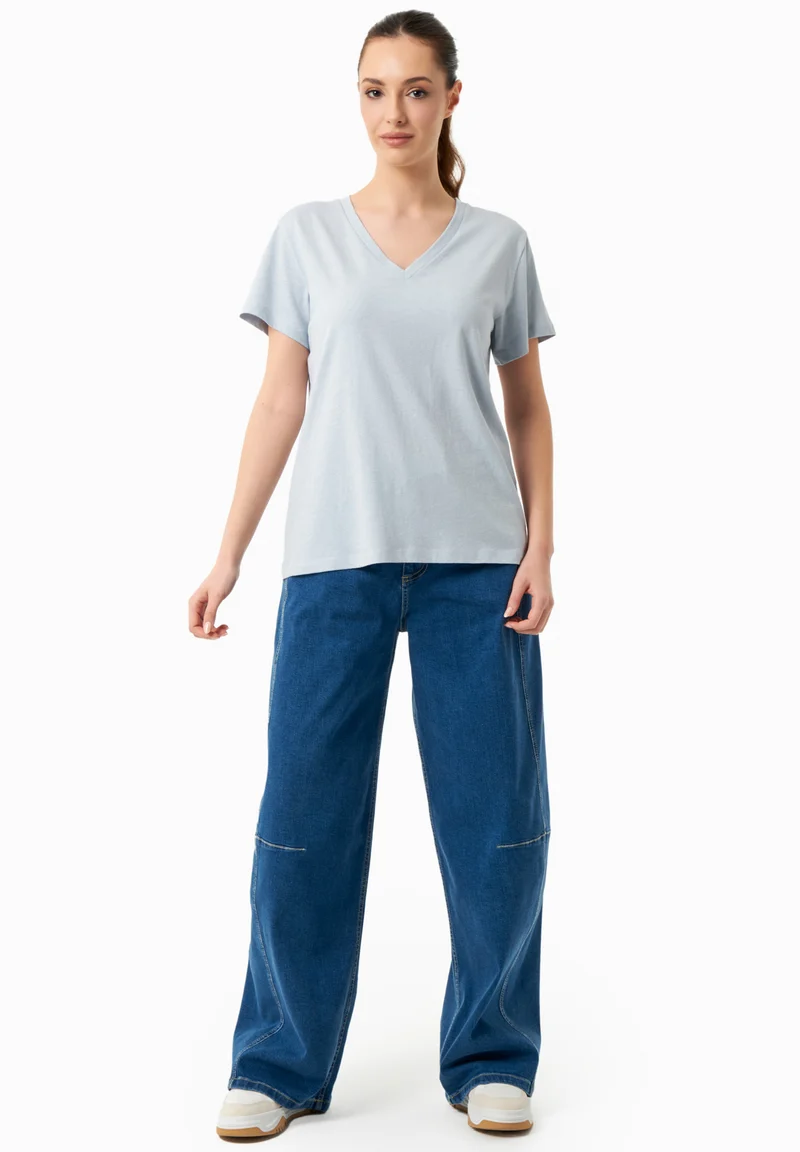 T-Shirt aus Bio-Baumwolle und Leinen
