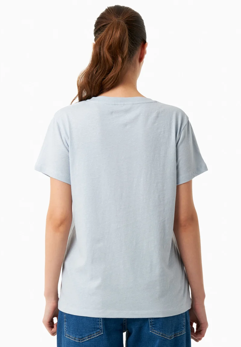 T-Shirt aus Bio-Baumwolle und Leinen