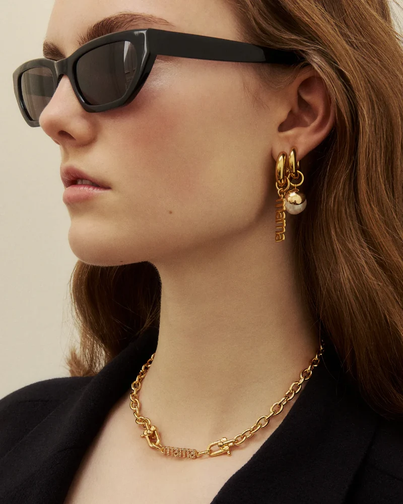 Boucles d'oreilles anneaux avec perles Snow Drop
