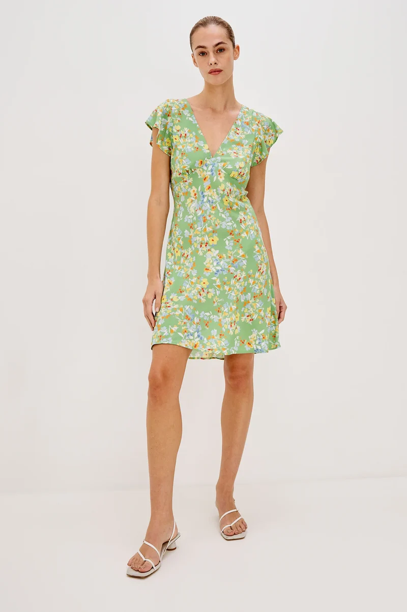 Robe courte en crêpe avec imprimé floral Gigi