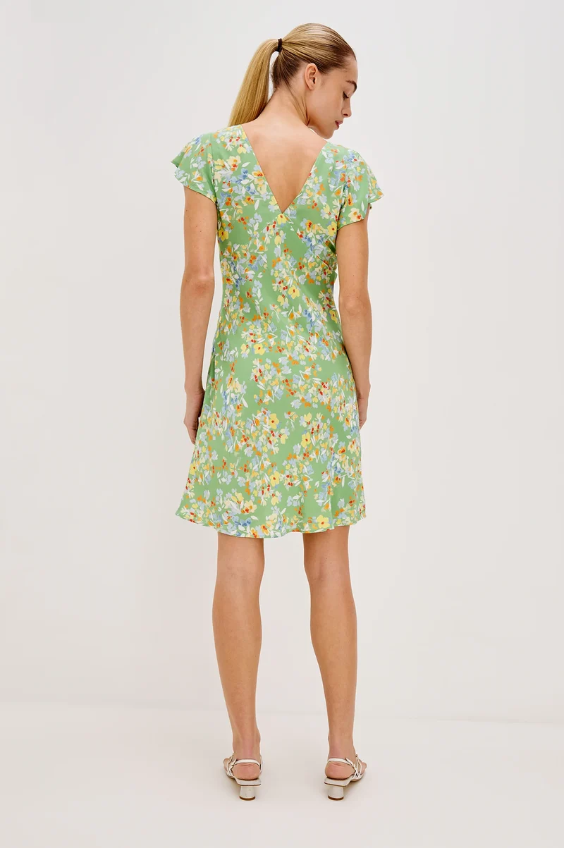 Robe courte en crêpe avec imprimé floral Gigi
