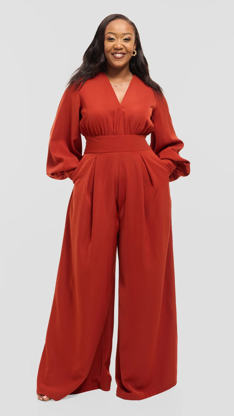 Nova Jumpsuit - Rust Brown