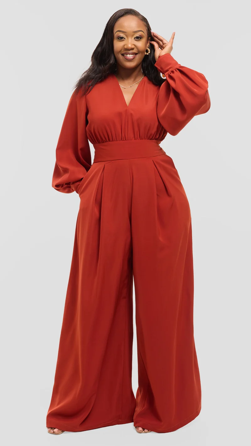 Nova Jumpsuit - Rust Brown