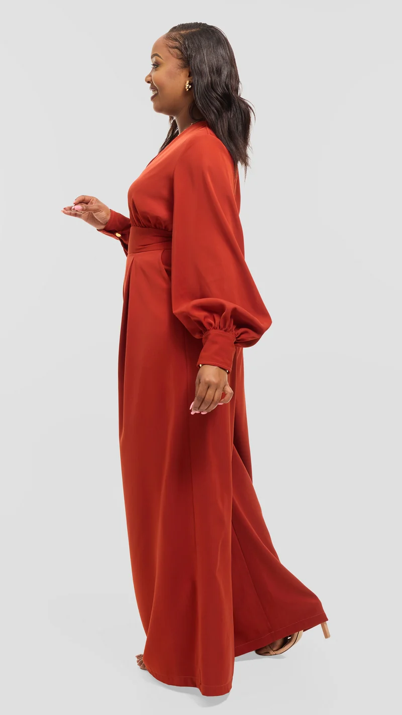 Nova Jumpsuit - Rust Brown