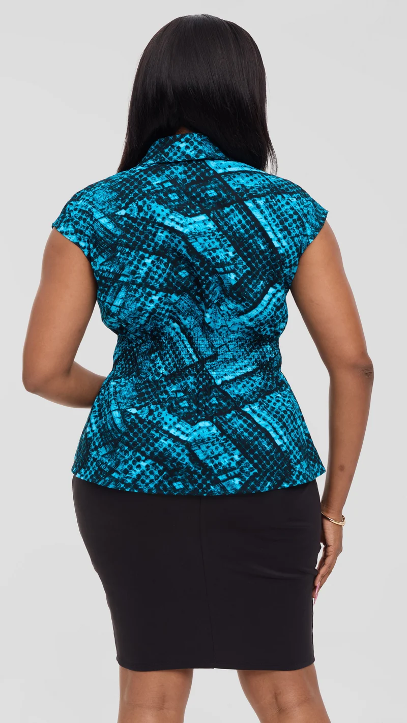 Vivo Peplum Top in Kitenge - Utulivu Print