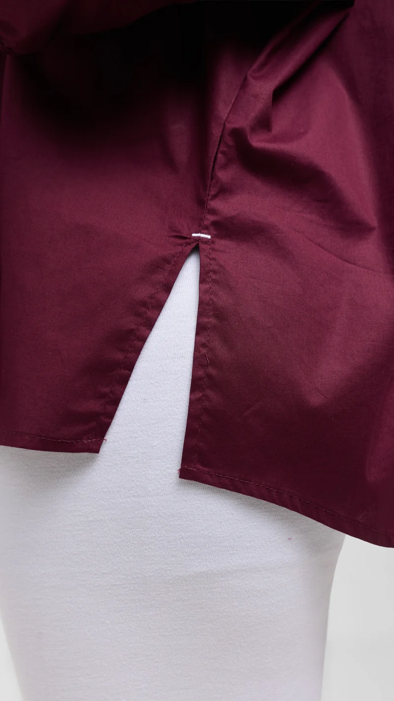 Vivo Back Pleat Loose Top in Cotton - Mulberry