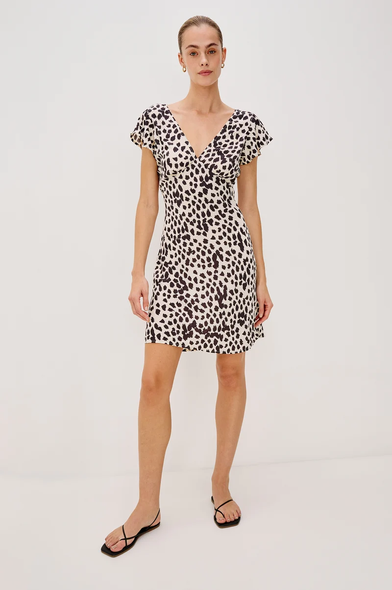 Robe courte en crêpe avec imprimé à pois Gigi