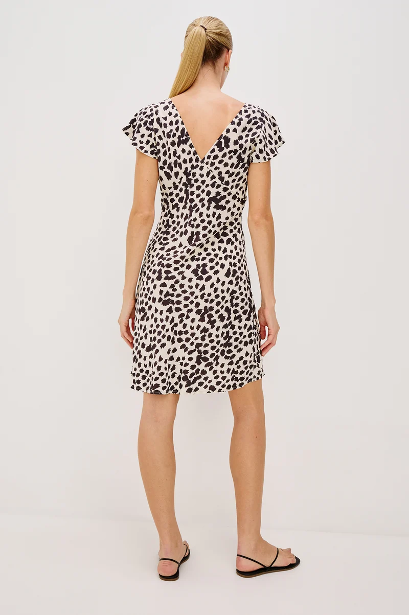 Robe courte en crêpe avec imprimé à pois Gigi
