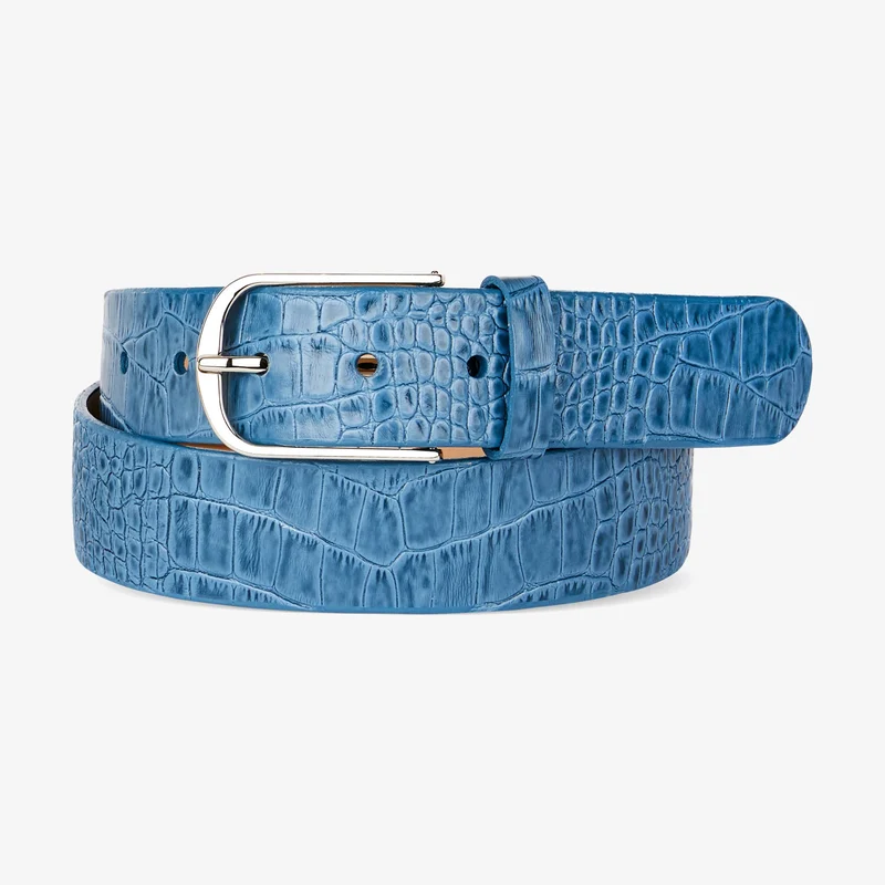 Ceinture en cuir embossé Brayan 1 3/8"