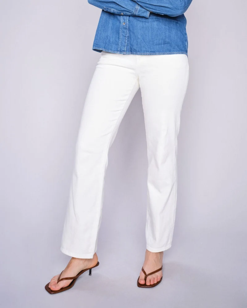 Pantalon évasé à taille haute - écru - Cecilia Magic