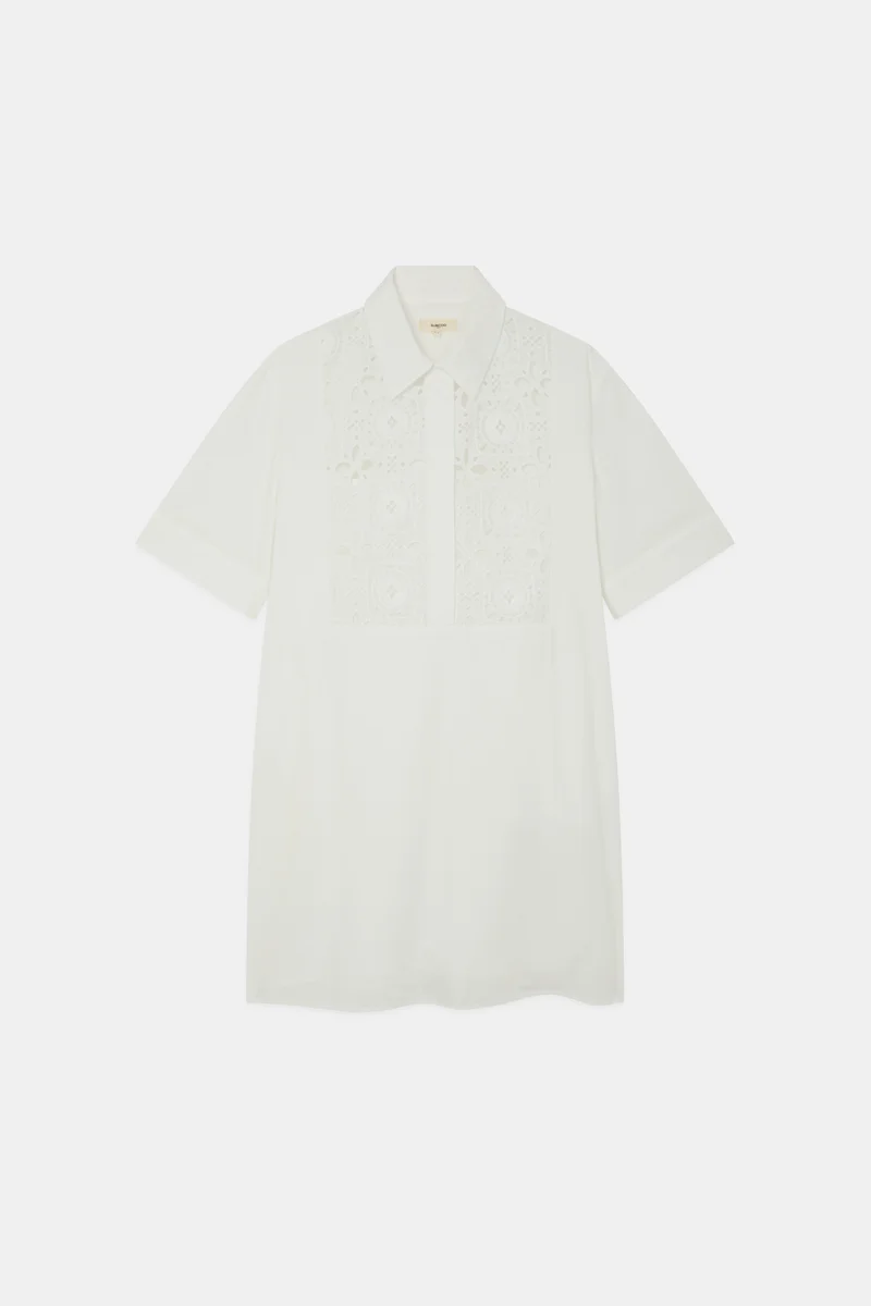 Robe chemise courte avec motif ajouré Cross