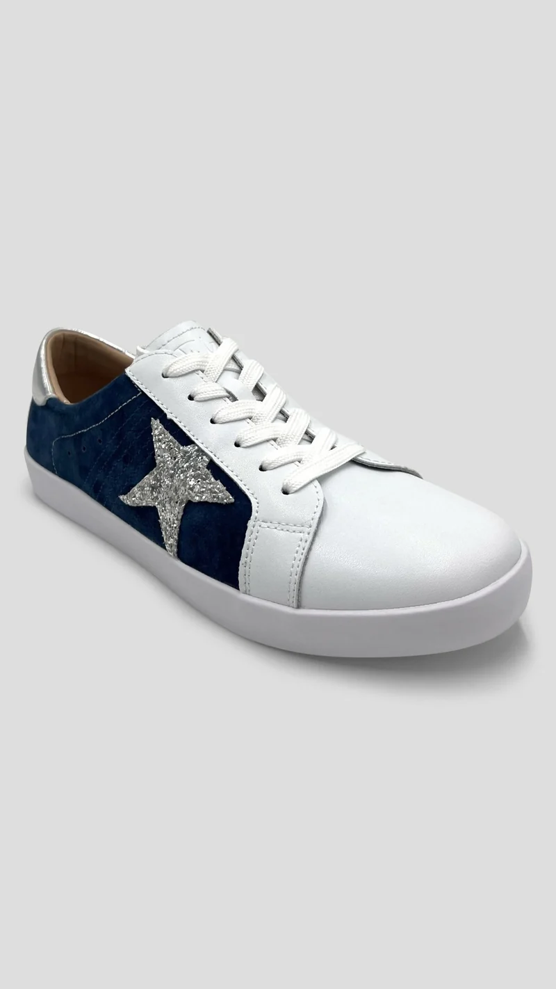 Julz Jose Sneaker - White / Navy Blue / Silver
