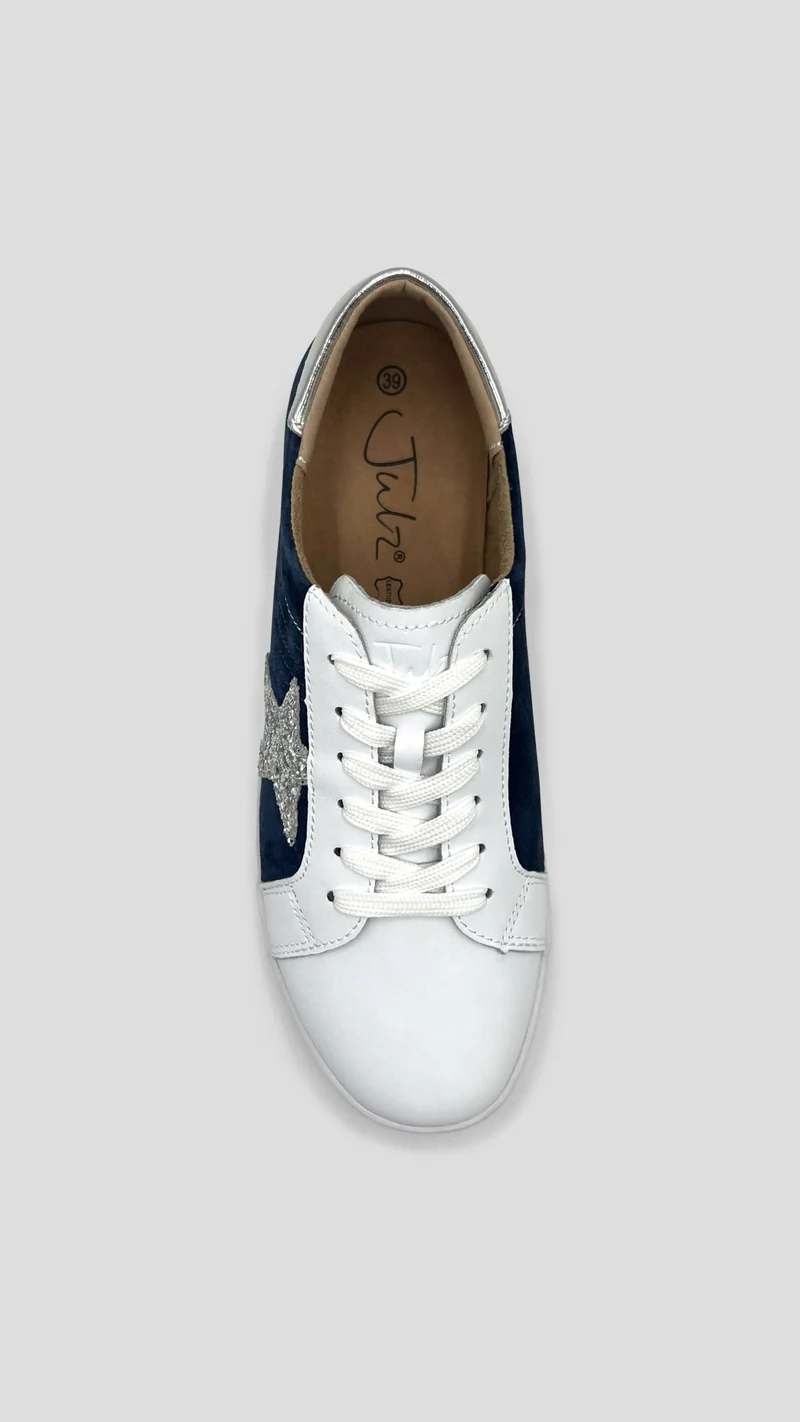 Julz Jose Sneaker - White / Navy Blue / Silver