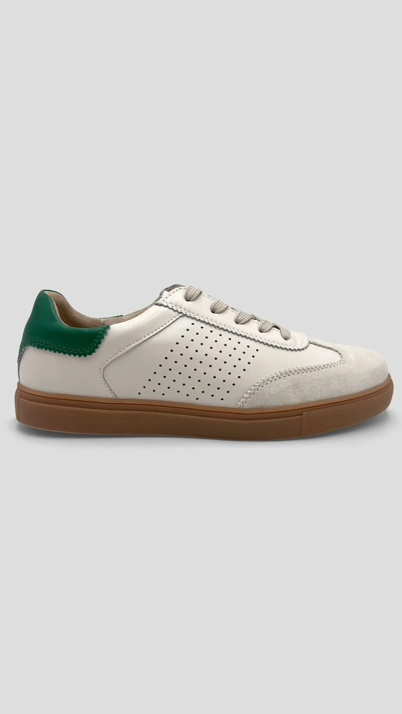 Julz Tamara Scalloped Sneaker - Beige / Green