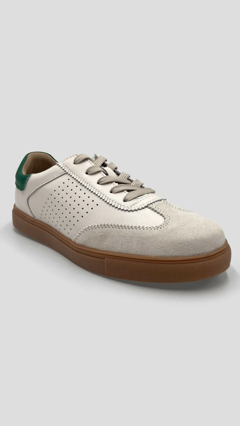 Julz Tamara Scalloped Sneaker - Beige / Green