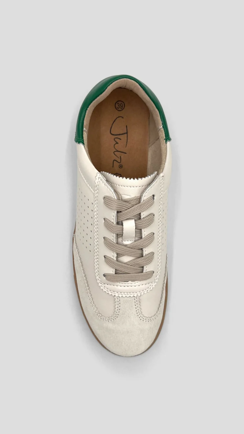 Julz Tamara Scalloped Sneaker - Beige / Green