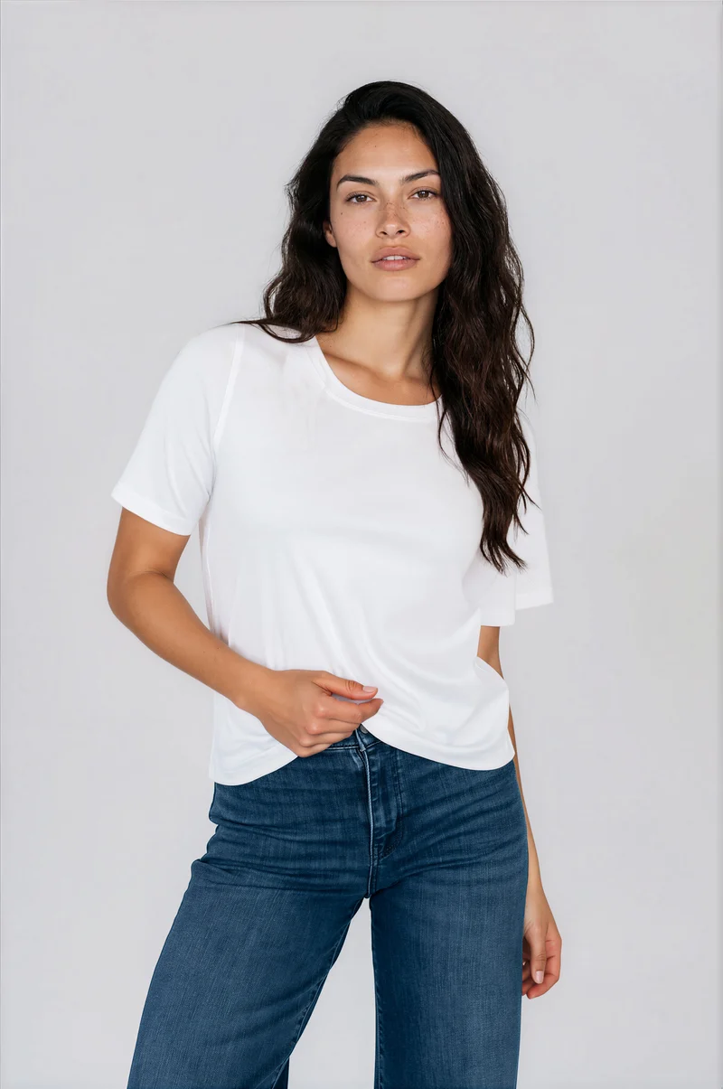 T-shirt Lola semi-ajusté - Blanc - Avec Style Studio
