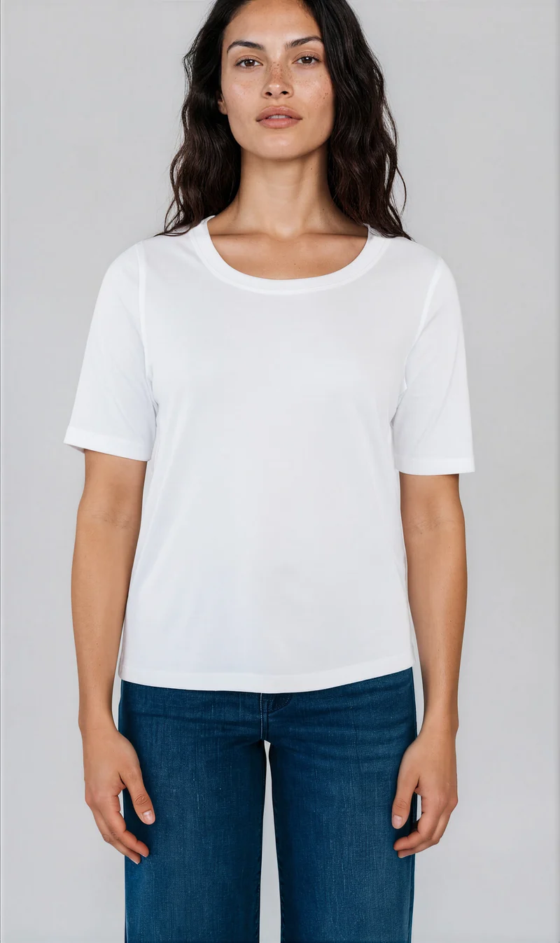 T-shirt Lola semi-ajusté - Blanc - Avec Style Studio