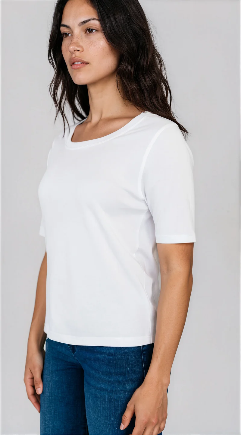 T-shirt Lola semi-ajusté - Blanc - Avec Style Studio