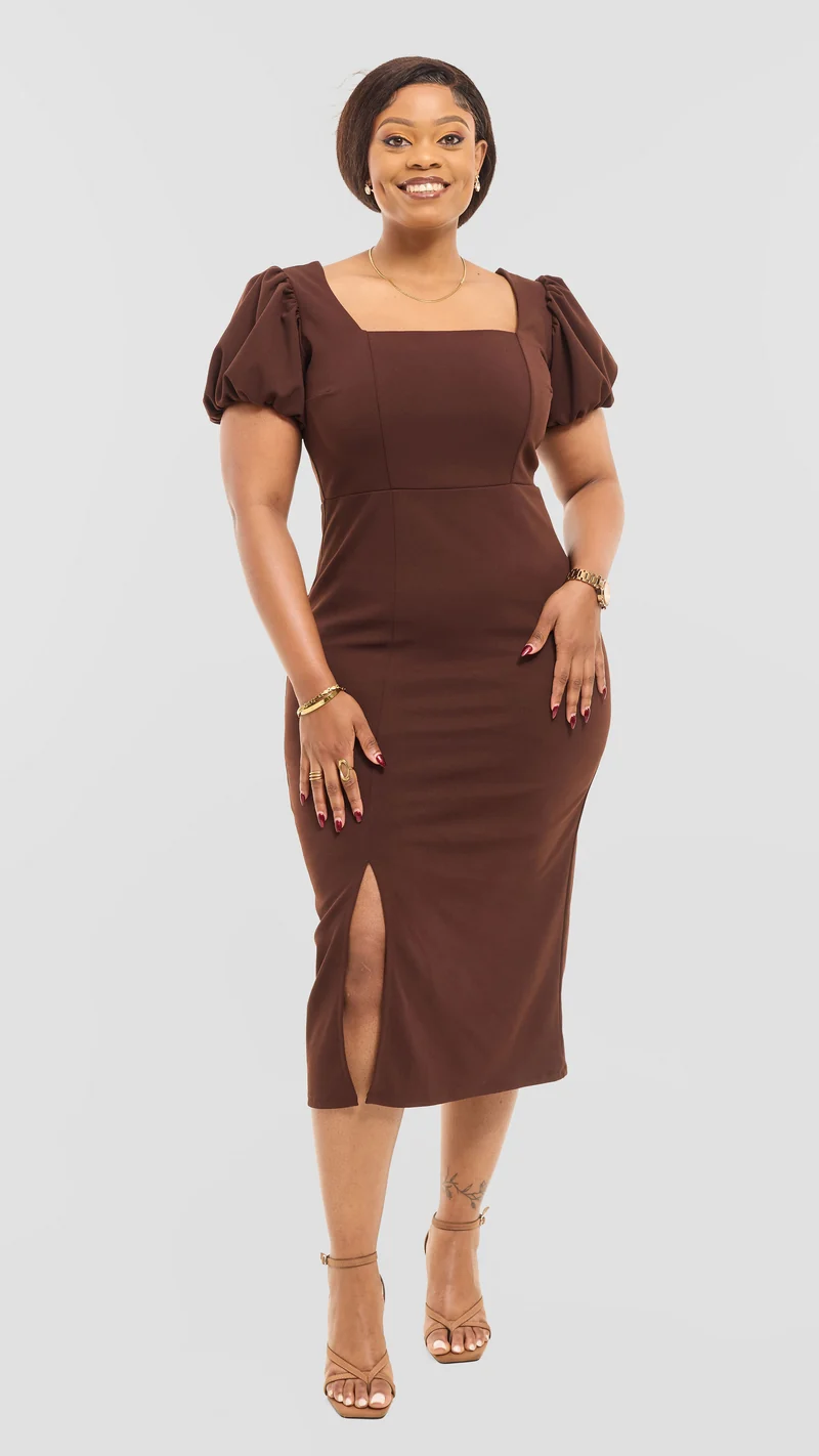 Selena Dress - Chocolate Brown