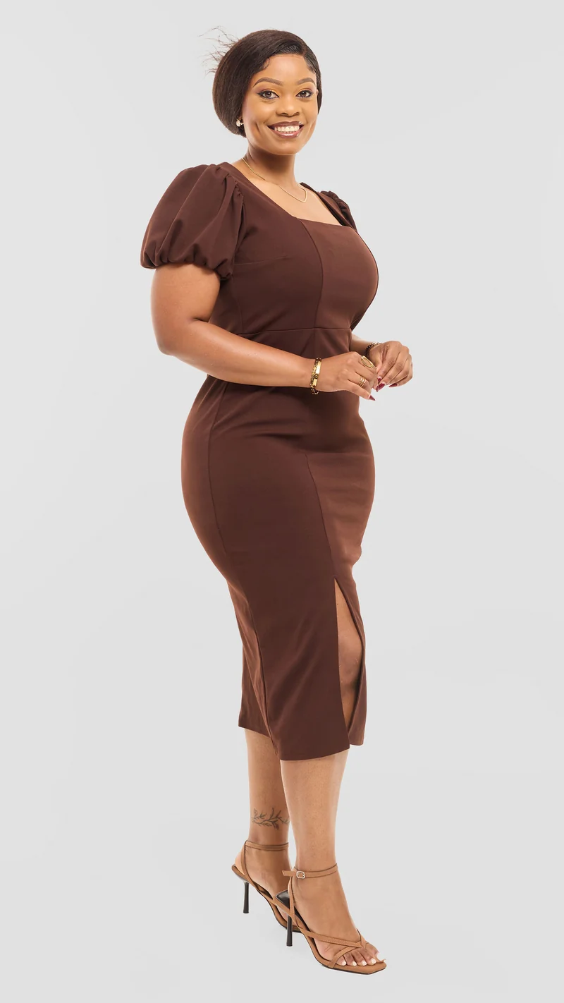 Selena Dress - Chocolate Brown