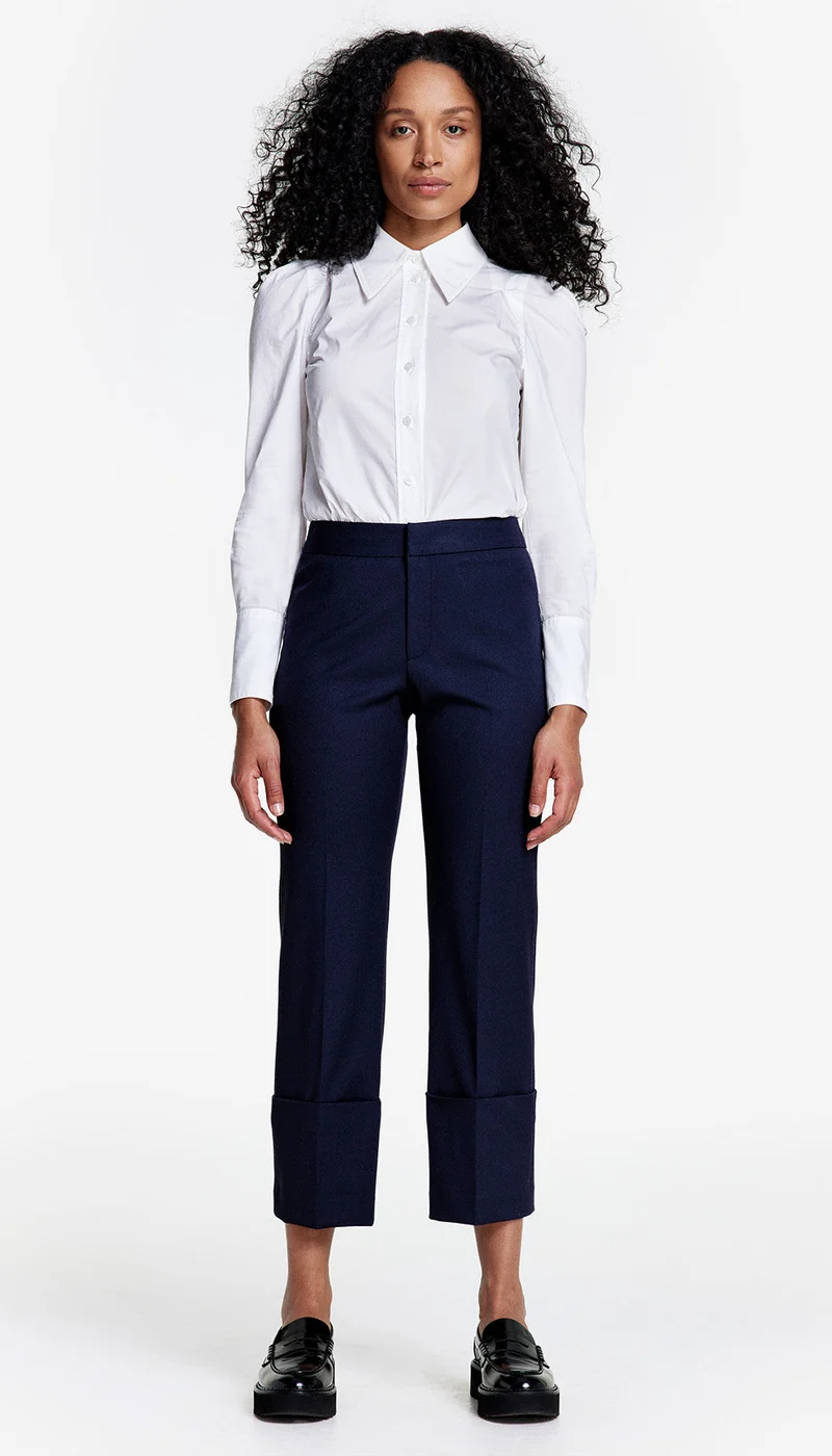 Pantalon classique droit à revers