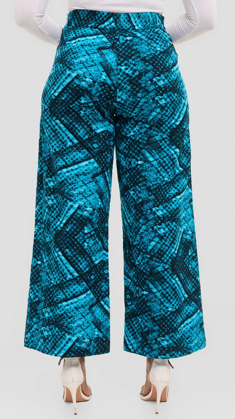Vivo Elastic Waist Wide Leg Pants in Kitenge - Utulivu Print