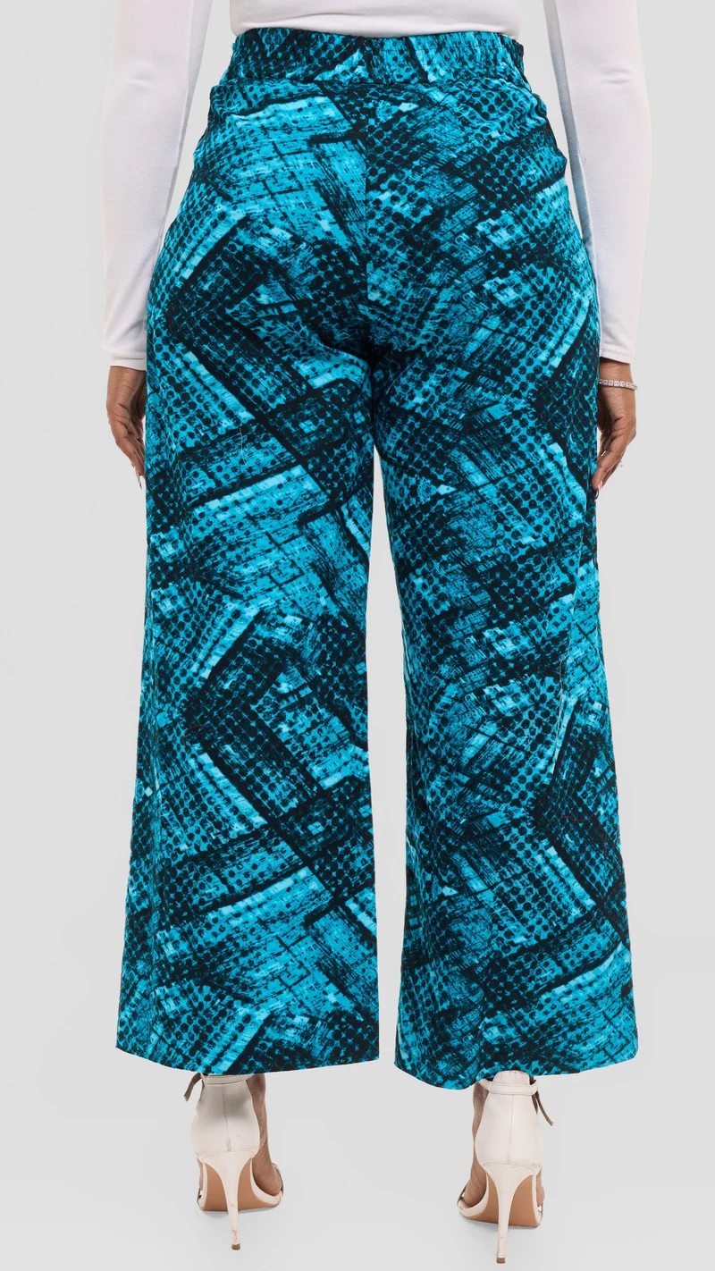 Vivo Elastic Waist Wide Leg Pants in Kitenge - Utulivu Print