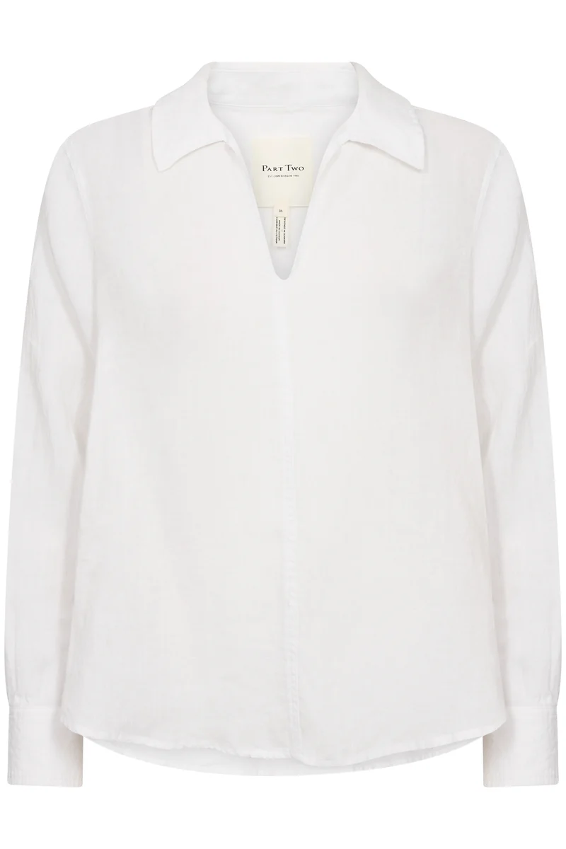 Blouse en lin avec col polo ouvert Natalee